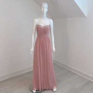 NWT SAMPLE Dessy 2904 size 10 Rose Lux Chiffon. Pristine Condition.